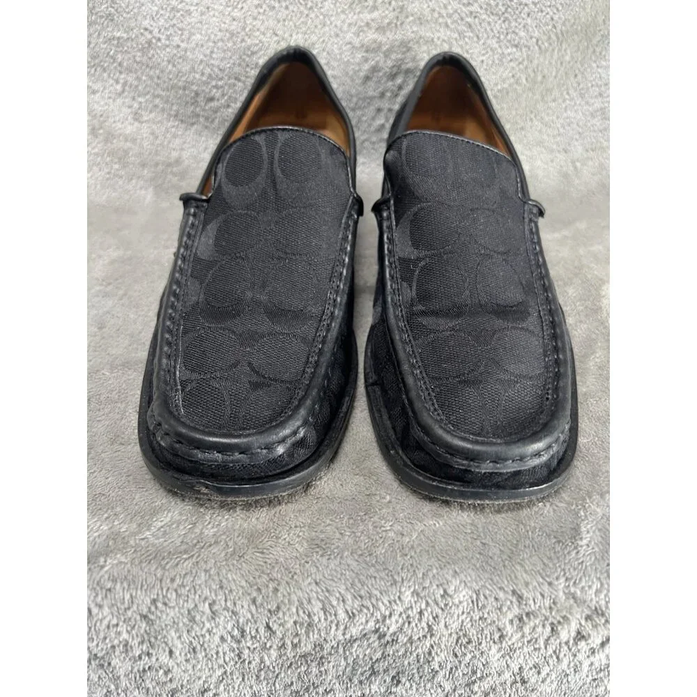 Vtg COACH Woman’s 8.5  Monogram Logo Black Vivian G2 Loafers Made In Italy GPOC - Picture 2 of 7